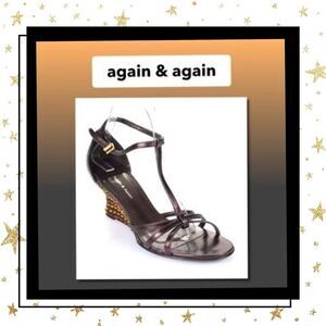 Again & Again Bronze Metallic Sandals EUR 38